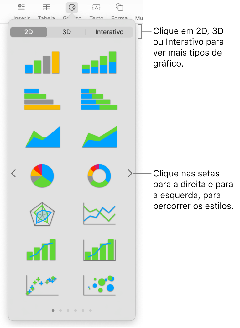 Menu "Adicionar gráfico”.