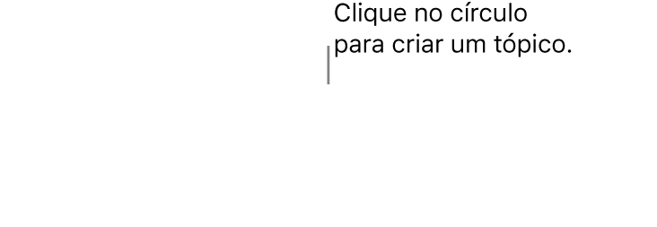 Uma caixa de texto vazia com um círculo branco na parte superior e puxadores de redimensionamento nos cantos e na parte inferior.