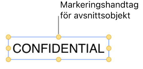 Ett objekt med markeringshandtag.