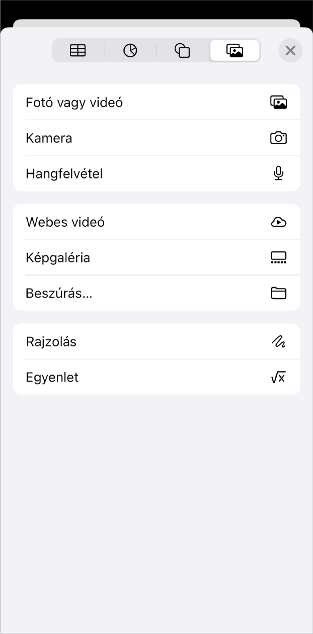 A Média hozzáadása menü látható.