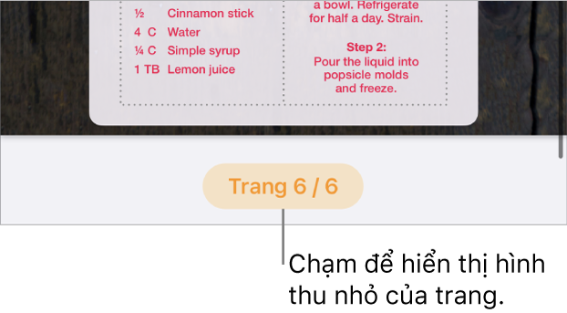 Một tài liệu đang mở với nút số trang ở dưới cùng ở giữa màn hình.