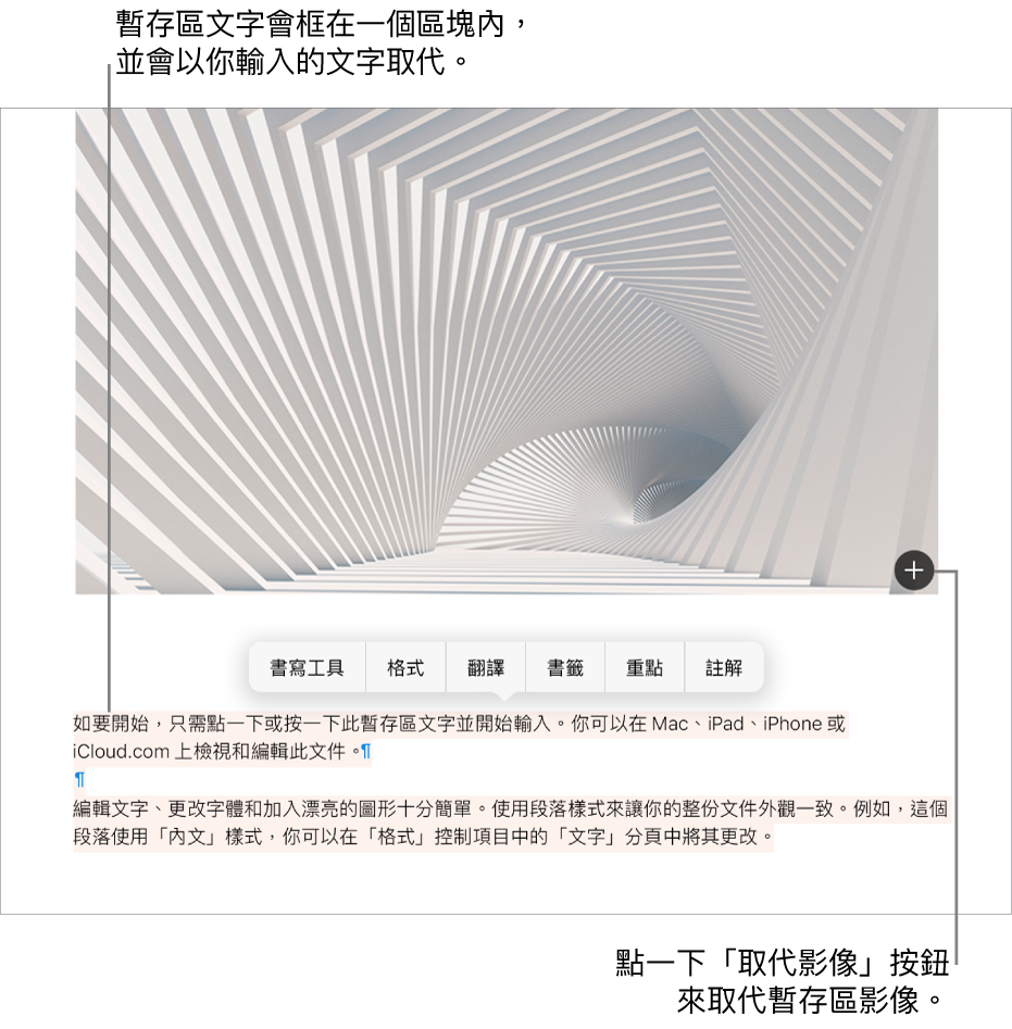 暫存區文字和影像。