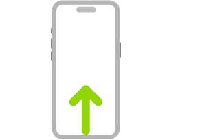 Il·lustració de l’iPhone amb una fletxa que indica l’acció de lliscar el dit cap amunt des de la part inferior.