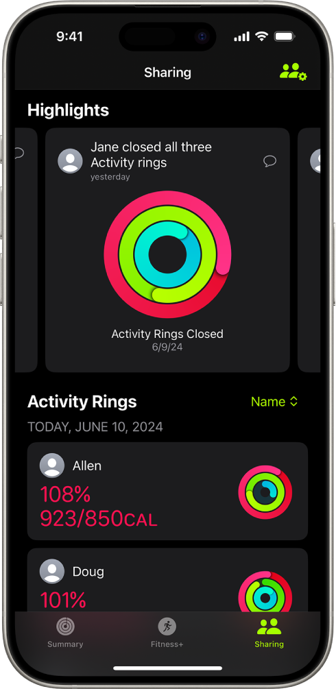 Share your activity in Fitness on iPhone Apple Support