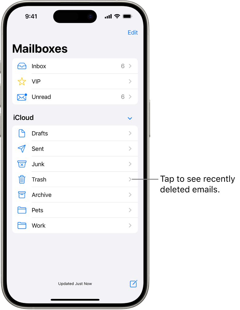 Delete and recover emails in Mail on iPhone - Apple Support