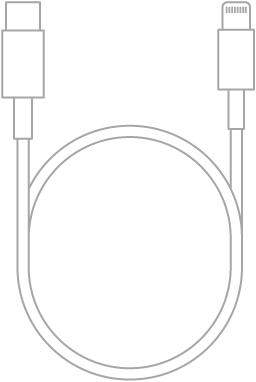 De USB-C-naar-Lightning-kabel.