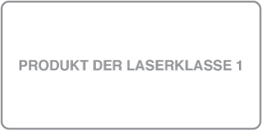 Ein Etikett mit der Bezeichnung „Produkt der Laserklasse 1“