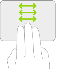 An illustration symbolizing the gesture on a trackpad for switching between open apps.