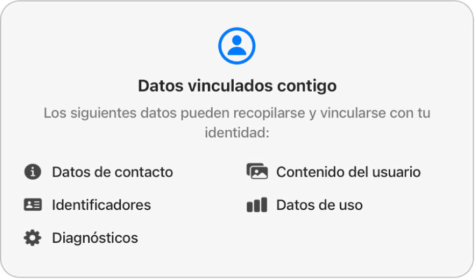 Una parte de la página principal de Mac App Store, en la que se muestra la política de privacidad del desarrollador de la app seleccionada.