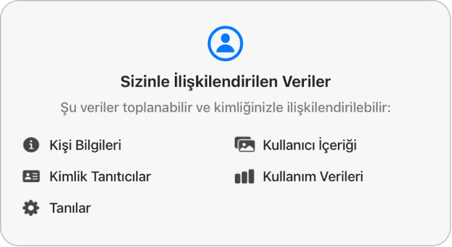 Mac App Store ana sayfasının bir bölümü, seçili uygulamanın geliştiricisinin gizlilik politikasını gösteriyor.