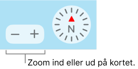Zoomknapper på kortet.