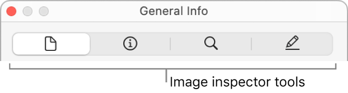 The Image inspector tools.