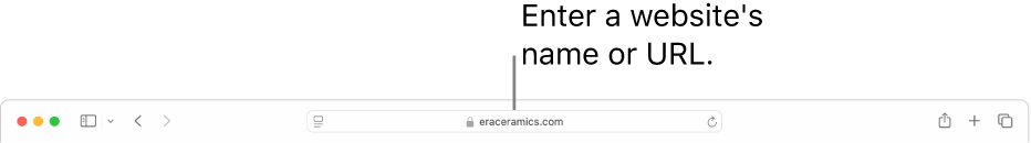 The Safari Smart Search field, where you can enter a website’s name or URL.