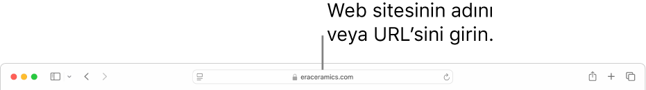 Web sitesinin adını veya URL’sini girebileceğiniz Safari akıllı arama alanı.