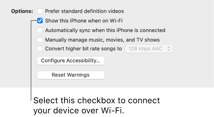 The syncing options for manually managing content items.