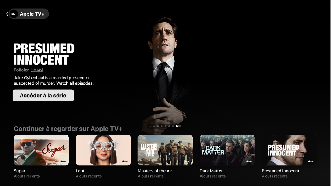 Écran montrant Apple TV+