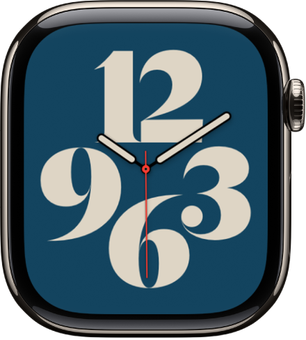 The Typograph watch face showing the time using Arabic numerals.