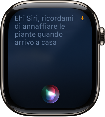 La schermata di Siri con una richiesta per impostare un promemoria.