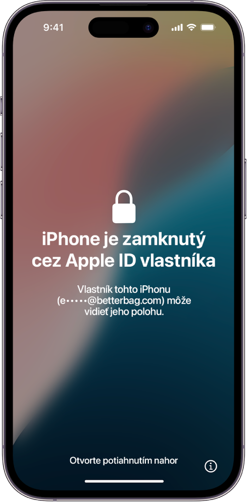 Zámok aktivácie na iPhone, ktorý zamkol vlastník.