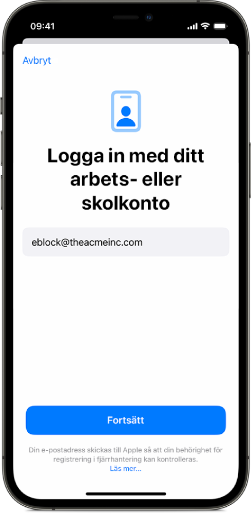 En iPhone-skärm som visar gränssnittet för användarregistrering.