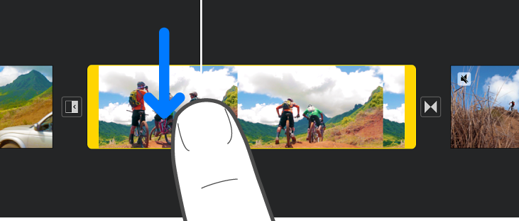 Een fragment dat in de tijdbalk van het project wordt gesplitst.