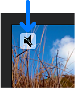 Symbolet for lydløs i hjørnet af et klip på tidslinjen.