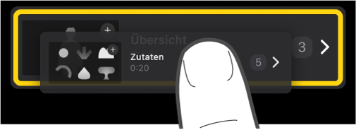 Ein Platzhalter in einem Storyboard-Projekt, der an eine neue Position bewegt wird.