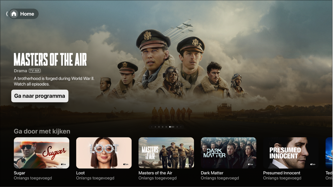 Apple TV-app op het beginscherm