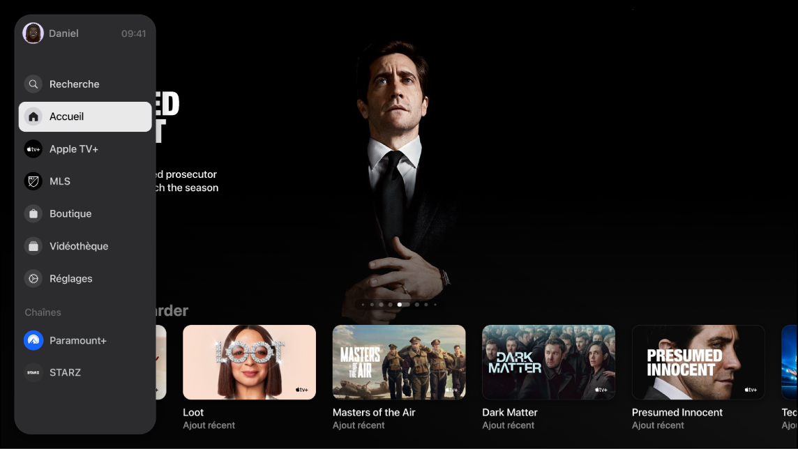 Écran qui affiche Apple TV+