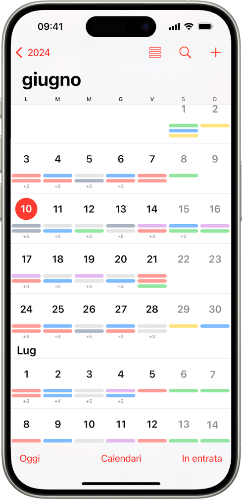 La vista Mese nell’app Calendario.