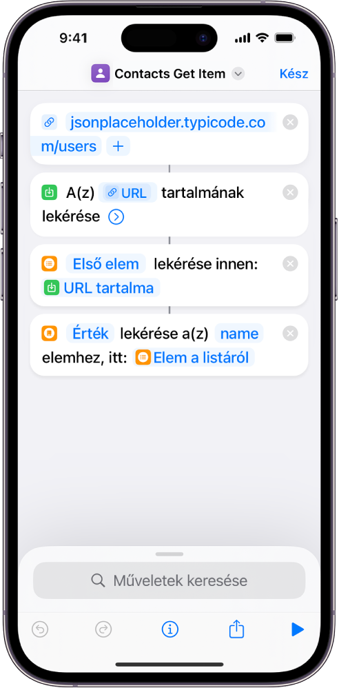 A Szótár értékének lekérése a parancsszerkesztőben a név értékre beállított kulccsal.