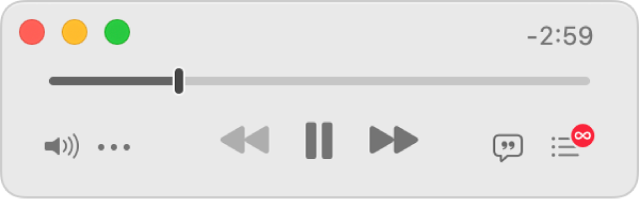 MiniPlayer Musik yang lebih kecil, hanya menampilkan kontrol (dan bukan gambar album).