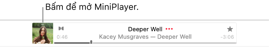 Bấm vào hình minh họa album ở bên trái của biểu ngữ để mở MiniPlayer.
