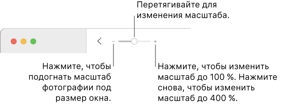 Панель инструментов с элементами управления масштабом.