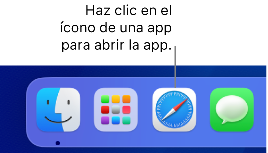 El ícono de Safari en el Dock.