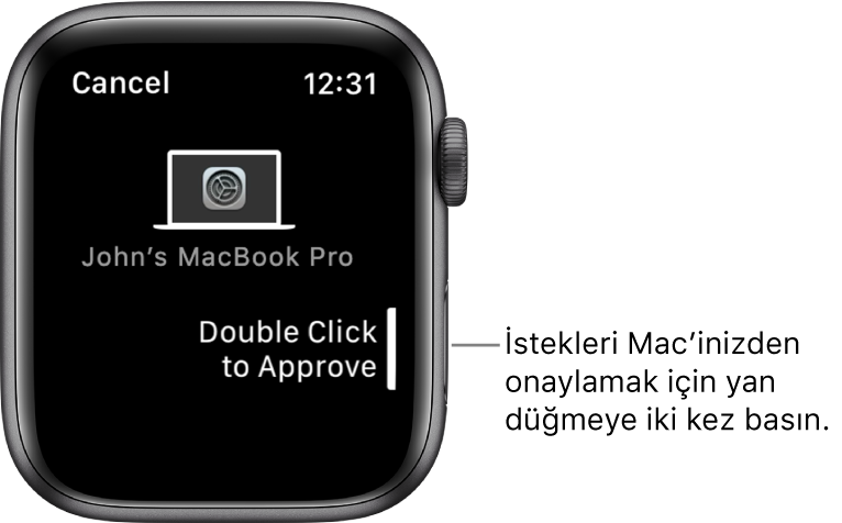 Apple Watch ile Mac inizin kilidini acma ve istekleri onaylama Apple Destek TR