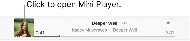 Select the album art on the left of the playback window to open Mini Player.