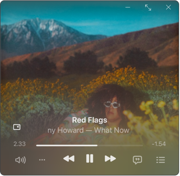 MiniPlayer menampilkan gambar album.