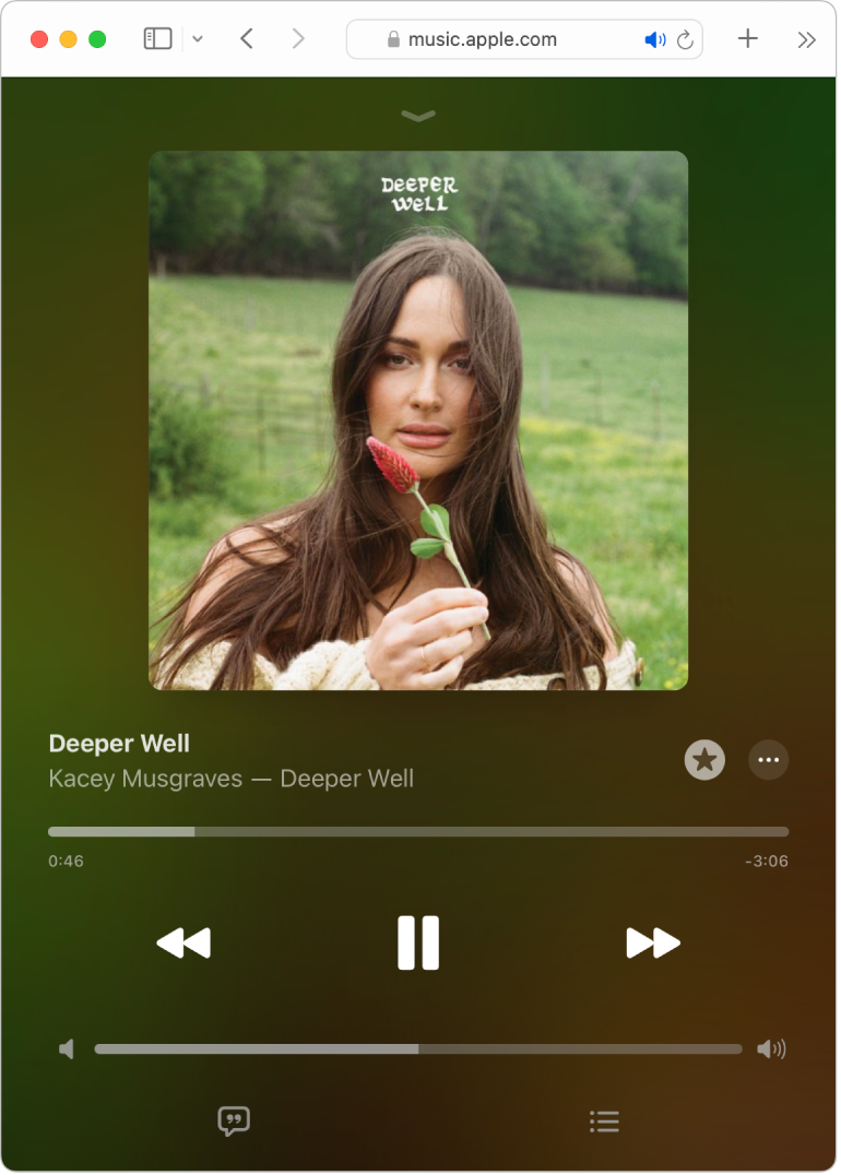 Predvajalnik Apple Music MiniPlayer v spletu