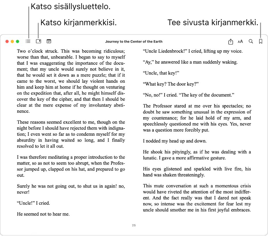 Avoimessa kirjassa olevat vaihtoehdot.