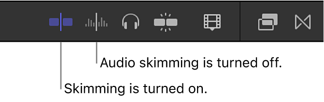 Die Tasten für Skimming und Audio-Skimming