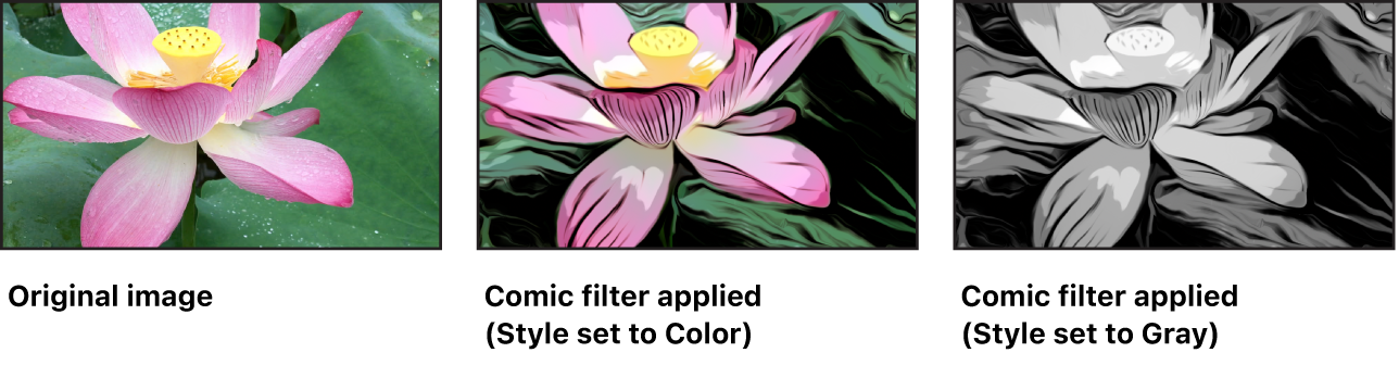 Canvas mit dem Effekt des Filters „Comic“