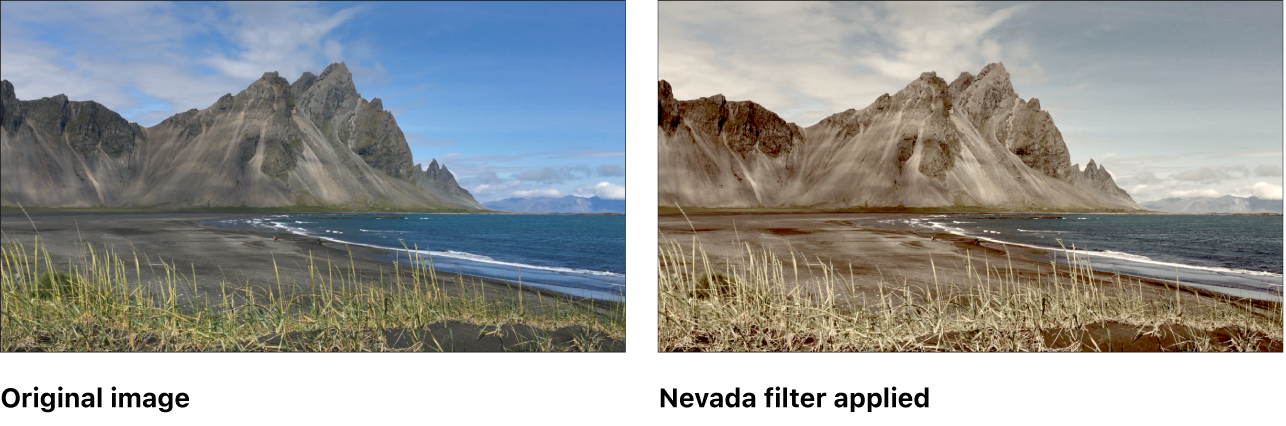 Canvas mit dem Effekt des Filters „Nevada“