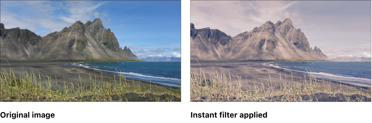 Canvas mit dem Effekt des Filters „Sofort“