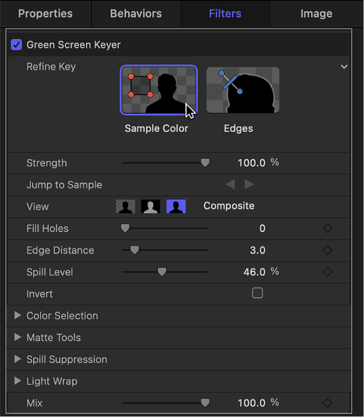 点按 HUD 中的“样本颜色”工具