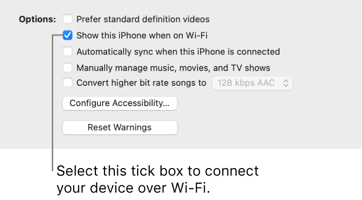 The syncing options for manually managing content items.