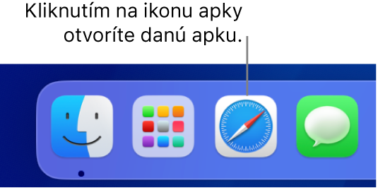 Ikona aplikácie Safari v Docku.