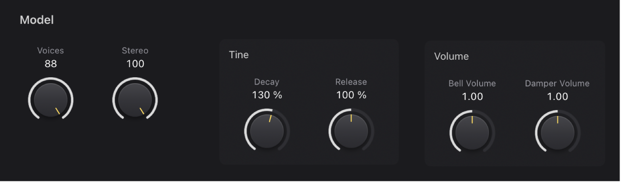 Abbildung. Vintage-E-Piano Model-Parameter