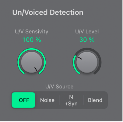 Figure. EVOC 20 PS Un/Voiced Detection parameters.