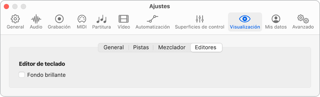 Ilustración. Ajustes de visualización de los editores.